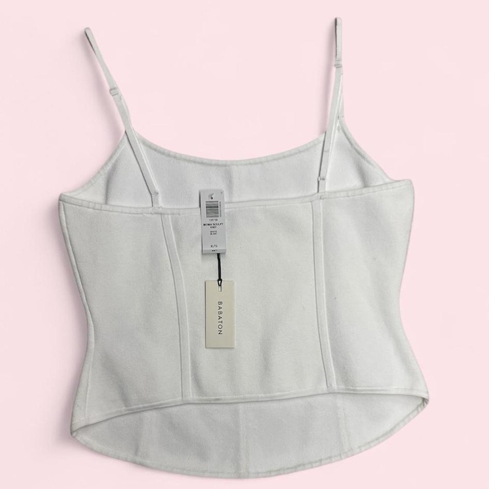NWT Aritzia Babaton white corset top Size XL
Sculpt Knit Bustier Camisole - Picture 5 of 11